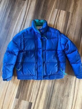vtg Goose Down L.L. Bean Jim Whittaker Mountain Classics blue puffer jacket